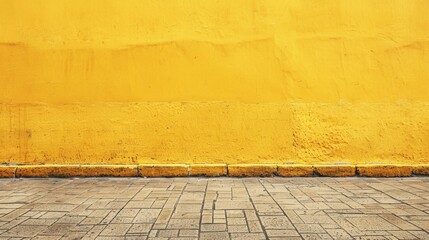 Canvas Print - Yellow interior with brick flooring