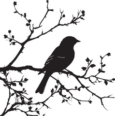 Poster - bird on a branch