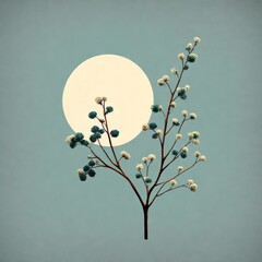 Canvas Print - illustration of plant in the night sky