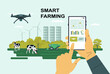 Concept illustration of smart farming. Vector illustration.