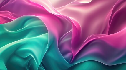 The abstract picture of the two colours of pink and green colours that has been created form of the waving shiny smooth satin fabric that curved and bend around this beauty abstract picture. AIGX01.