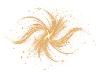 Gold glitter abstract wave, golden shiny sparking line curves