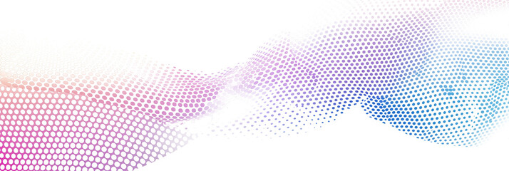 Wall Mural - abstract and wavy colourful halftone isolated on a transparent background.