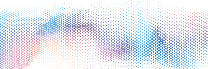 Wall Mural - abstract and wavy colourful halftone isolated on a transparent background.