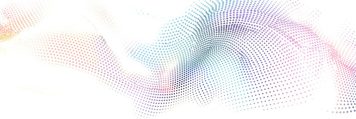 Wall Mural - abstract and wavy colourful halftone isolated on a transparent background.