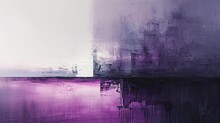 This Abstract Art Piece Blends Stark White With Deep Purple Hues, Creating A Modern And Emotionally Evocative Visual Experience.