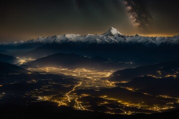 Canvas Print - sunrise over the mountains