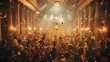 © logonv - A grand ballroom filled with exuberant party-goers and cascading confetti, capturing a moment of joyous celebration, suitable for event and festive themes
