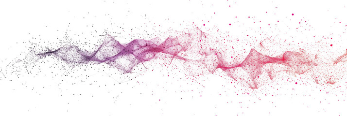 Wall Mural - digital abstract dots and lines isolated on a transparent background