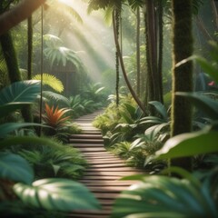 Poster - jungle background 3d render