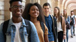 Grupo de jovens multi racial na universidade