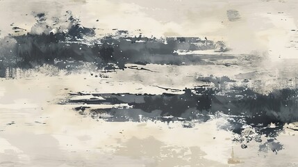 Poster - Monochrome abstract painting