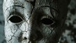 Creepy Porcelain Doll Face with Aged Expression Perfect for a Sinister Halloween Wallpaper