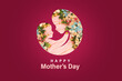 Happy Mother’s Day concept. Love you mom 3d love shape typo concept of international mother's day.