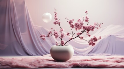 Wall Mural - still life with pink flowers