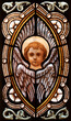 MILAN, ITALY - MARCH 5, 2024: The Cherubin on the stained glass the church Chiesa di San Camillo  by  Eugenio Cisterna from beginn of 20. cent.