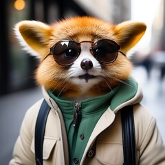 Poster - a closeup shot of cute fox in the foresta close up forest