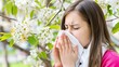 woman sneezing of allergy Generative AI