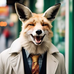 Poster - close up of a dog with white coat