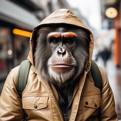 Poster - portrait of a male monkey