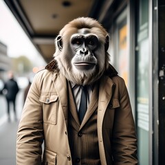 Sticker - portrait of an attractive male wearing monkey suit