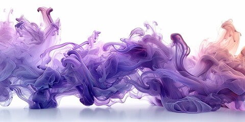 Wall Mural - Abstract purple ink flows in an artful mix, resembling fluid motion against a light background