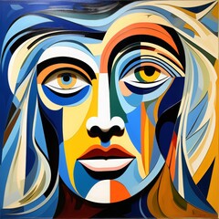 Poster - stained glass portrait of woman