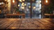 Warm Wooden Table at Restaurant