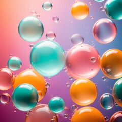 Canvas Print - abstract background with color oil bubbles and soap.