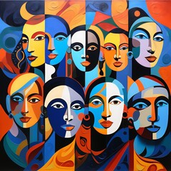 Wall Mural - vector of abstract woman face