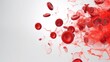 © AminaDesign - Blood cells wave on white background, leukocytes, erythrocytes, bloodstream. High quality photo.