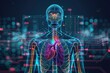 A computer generated image of a human body with a heart and lungs. The image is colorful and vibrant, giving off a sense of life and energy