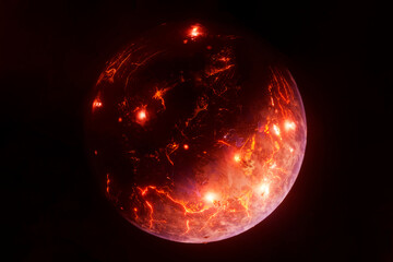 Canvas Print - exoplanet on a dark background. elements of this image furnished by nasa