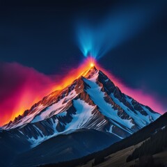 Wall Mural - colorful sunrise in the mountains