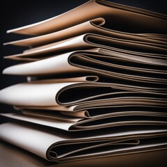 Poster - stack of paper sheets on white background closeup