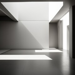 Wall Mural - empty modern dark room interior with black walls and concrete floor. space for your product, 3d illustration