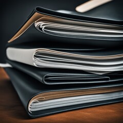 Poster - stack of books on a dark background