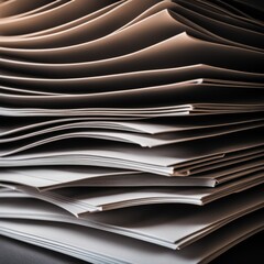 Poster - stack of black magazines, close up