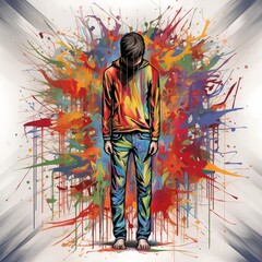 Wall Mural - Abstract Colorful Illustration of Guilt