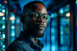 © ADDICTIVE STOCK - IT professional in data center with futuristic lighting. Generative AI image