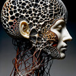 Symbiotic Profiles: A Fusion of Organic Lattice and Sculpted Human Silhouettes.
