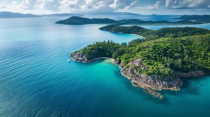 Wall Mural - whitsunday islands queensland australia stunning aerial landscape photograph