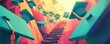 © AIS Studio - Abstract 3D illustration of colorful graduation caps ascending stairs against a pastel background.