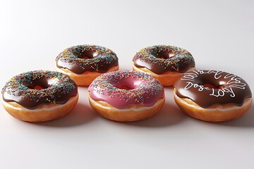 Wall Mural - National Donut Day calligraphy lettering and doughnuts isolated on white 