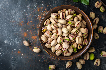 Bowl of Pistachio Nuts on Table