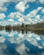 Clouds reflecting in the Narraguagus River in Cherryfield, Maine