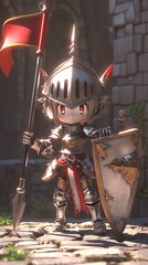 Wall Mural - Cute knight character