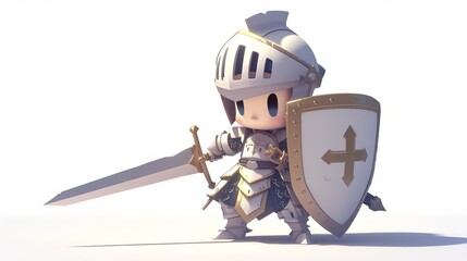Wall Mural - Cute knight character