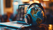 © Nemanja - Planet earth globe with headphones around. Support office global communication headset, internet business help, online customer service