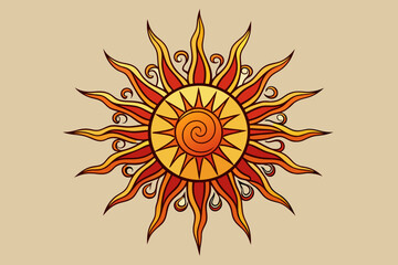 Poster - sun tattoo  art vector illustration 